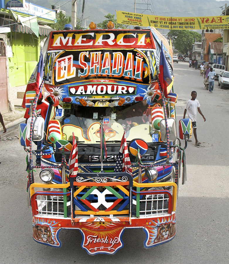 Tap-Tap in Port-au-Prince —photo by John Ripton, July 2010.