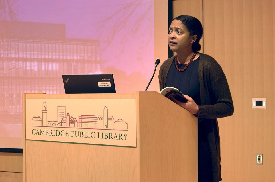 Danielle Legros Georges giving a speech.