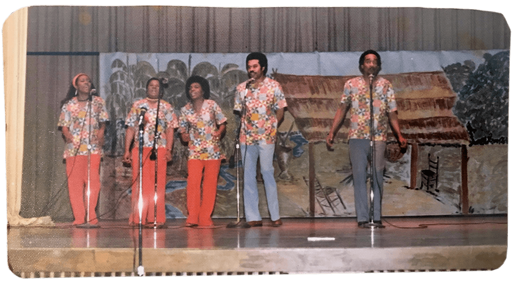 The choir of the groupe «Haiti Culturelle», with Carole Demesmin, Gertrude Péan, Paula Péan, J.C. Martineau and Rodney George.