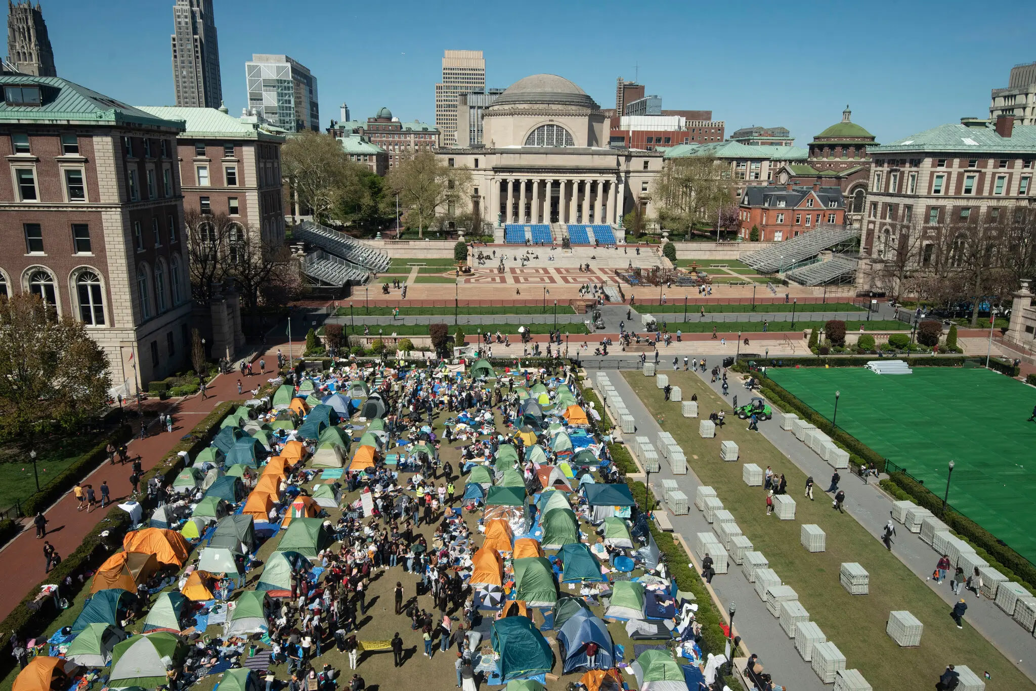 Anti Gaza war protesters at the Columbia University campus