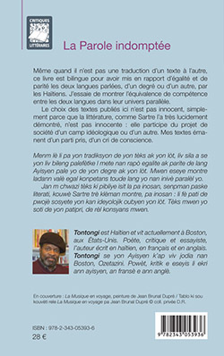 Le quatrième de couverture de «La Parole indomptée / Memwa Baboukèt».