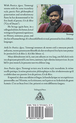 The back cover of the book “Poetica Agwe”, by Tontongi.