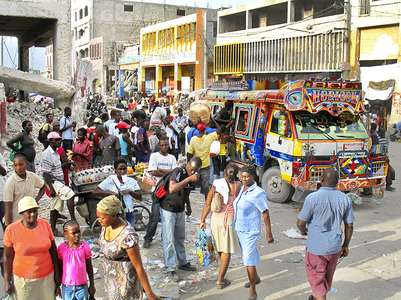 Downtown Port-au-Prince —photo by John Ripton, July 2010.